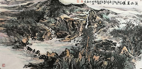 黎越常作品《溪山晨曦  》